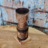 Indian Wooden Hand Carved Candle Holder Stand 146